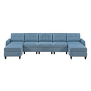 Garren-(7)7-Piece Sectional with Storage and Two Ottomans image