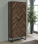 Carolyn 2-door Accent Cabinet Rustic Oak and Gunmetal - Michael's Discount Furniture