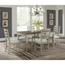 Farmington Dining Set in Medium Brown and Washed Stone