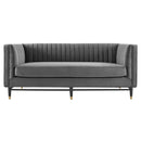 Devote Channel Tufted Performance Velvet Loveseat