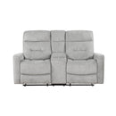 9610GY-2 - Double Reclining Love Seat with Center Console - Michael's Discount Furniture