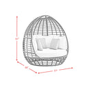 Playa Twin Egg Chair - Dark Grey and Olefin Beige with 3 Pillows