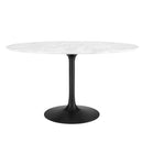 Lippa 54" Oval Artificial Marble Dining Table