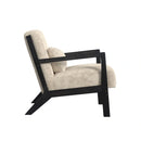 Marina Chair with kidney pillow in Langley Cream and Brushed Espresso Finish
