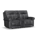 Alexander Power Reclining Loveseat with Console, Power Headrest & Lumbar - 5000009083 - Michael's Discount Furniture