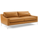Harness 83.5" Stainless Steel Base Leather Sofa