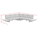 Cabana Three Piece Outdoor Living Set with Dark Grey Olefin in Black