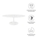 Lippa 48" Oval-Shaped Artificial Marble Coffee Table