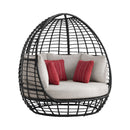 Playa Twin Egg Chair - Dark Grey and Olefin Beige with 3 Pillows