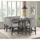 Seneca Counter 3PC Corner Bench Grey Fabric in Grey