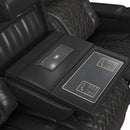 Prime Time P3 Living Room Set in Jett Black with Red Stitching