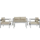 Shore 6 Piece Outdoor Patio Aluminum Sectional Sofa Set