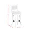 Rogen Rustic Swivel Bar Stool with Grey Fabric in Rustic White (2 Per Carton)
