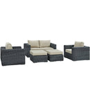 Summon 5 Piece Outdoor Patio Sunbrella� Sectional Set