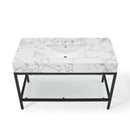 Kingsley 50" Black Stainless Steel Bathroom Vanity