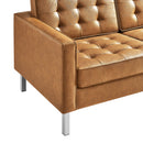 Loft Tufted Upholstered Faux Leather Sofa