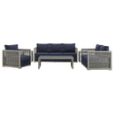 Aura 6 Piece Outdoor Patio Wicker Rattan Set