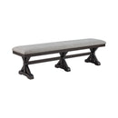 Montrose Dining Bench with Light Grey Fabric in Espresso