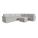 Flex 6-Seat Sectional with Standard Arm and Ottoman - Michael's Discount Furniture