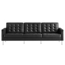 Loft Tufted Upholstered Faux Leather Sofa