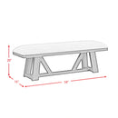Transcend Dining Bench with Light Grey Fabric in Charcoal
