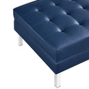 Loft Tufted Upholstered Faux Leather Ottoman