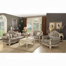 Ragenardus Gray Fabric & Antique White Sofa w/5 Pillows - Michael's Discount Furniture