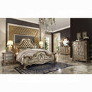Dresden Bone PU & Gold Patina Eastern King Bed - Michael's Discount Furniture
