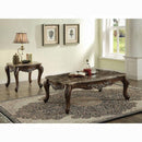 Latisha Marble & Antique Oak Coffee Table - Michael's Discount Furniture
