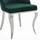 Dekel Green Fabric & Stainless Steel Side Chair - Michael's Discount Furniture