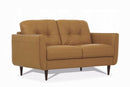 Radwan Camel Leather Loveseat - Michael's Discount Furniture