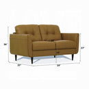 Radwan Camel Leather Loveseat - Michael's Discount Furniture