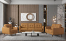 Radwan Camel Leather Sofa - Michael's Discount Furniture