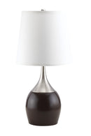 Willow Brushed Silver, Espresso Table Lamp - Michael's Discount Furniture