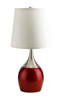 Willow Brushed Silver, Red Table Lamp - Michael's Discount Furniture