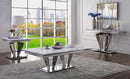 Satinka Light Gray Printed Faux Marble & Mirrored Silver Finish Table Set - Michael's Discount Furniture