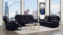 Aashi Navy Leather-Gel Match Sofa (Motion) - Michael's Discount Furniture