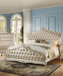 Acme Chantelle King Bed with Button Tufted Panels in Pearl White 23537EK - Michael's Discount Furniture