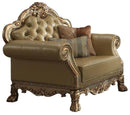 Acme Dresden Chair w/ 2 Pillows in Gold Patina 53162 - Michael's Discount Furniture