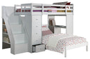 Acme Freya Loft Bed with Bookcase Ladder in White 37145 - Michael's Discount Furniture