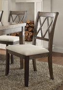 Acme Furniture Claudia Side Chair in Beige and Brown (Set of 2) 71717 - Michael's Discount Furniture