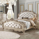 Acme Furniture Gorsedd King Panel Bed in Antique White - Michael's Discount Furniture