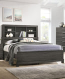 Acme Furniture Lantha Queen Bookcase Panel Bed in Grey Oak 22030Q - Michael's Discount Furniture