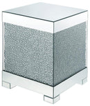Acme Furniture Mallika End Table in Mirrored/Crystals 87912 - Michael's Discount Furniture