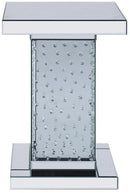 Acme Furniture Nysa End Table in Mirrored & Faux Crystals 81412 - Michael's Discount Furniture