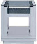 Acme Furniture Nysa End Table in Mirrored & Faux Crystals 81472 - Michael's Discount Furniture
