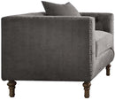 Acme Furniture Sidonia Arm Chair in Gray Velvet 53582 - Michael's Discount Furniture