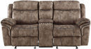 Acme Furniture Zubaida Motion Loveseat with Console in 2-Tone Chocolate Velvet 55021 - Michael's Discount Furniture