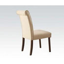 Acme Gasha Side Chair (Set of 2) in Beige/Walnut 72822 - Michael's Discount Furniture