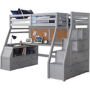 Acme Jason II Twin Loft Bed & Ladder in Gray 37445 - Michael's Discount Furniture